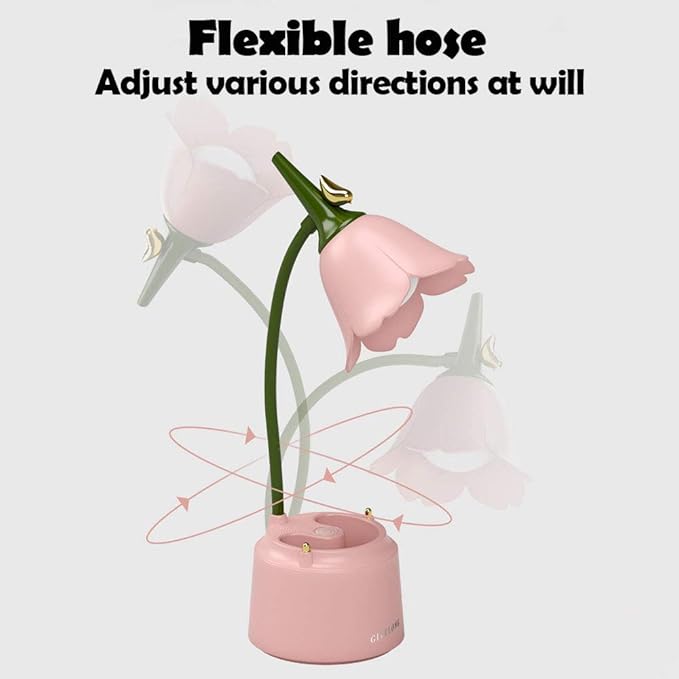 Pink Desk Lamp, Rechargeable LED with USB Charging, 3 Color Modes & Stepless Dimming, Cute for College Dorm Bedroom Reading