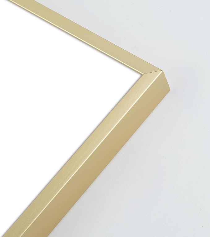 Golden State Art, Gallery Wall Frame Set of 6 - Gold 14x18 Aluminum Photo Frames with Mat for 11x14 Pictures - 14 x 18 inch Metal Frame with Real Glass Cover - Elegant Home or Office Decor