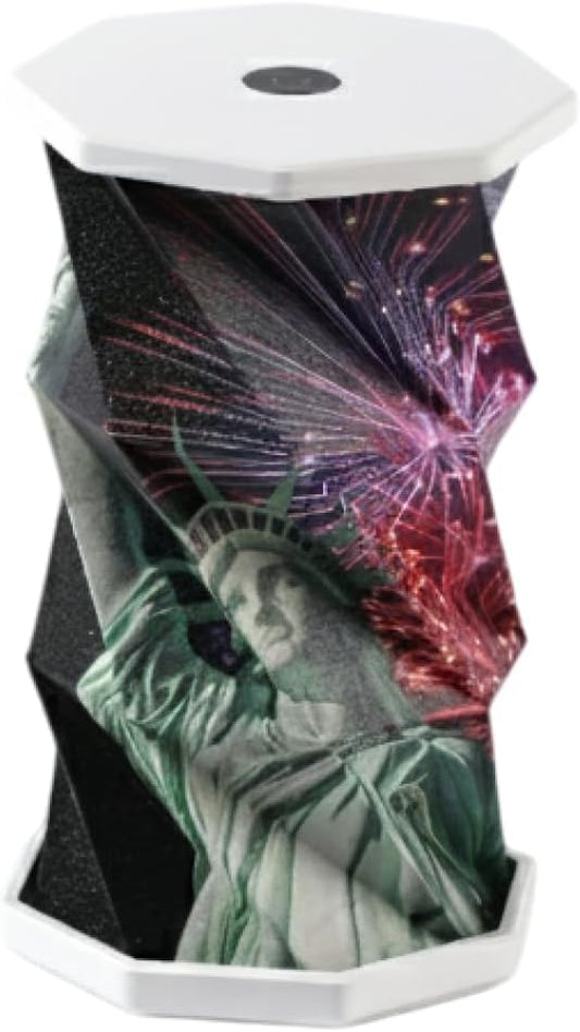 Origami Expanding Foldable LED Desk Lamp – USB Rechargeable & Portable - Dimmable Touch Control Light with Adjustable Height up to 5 1/2 for Office, Bedside - Sleek & Modern Design (Statue Of Liberty)