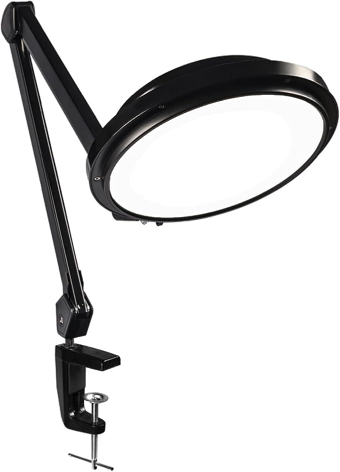 30W LED Desk Lamp with Clamp, 95+CRI, 5 CCT Modes & Dimmable, High CRI>95, Flexible Adjustable Task Light for Office, Makeup, Workbench, Crafts(Black)