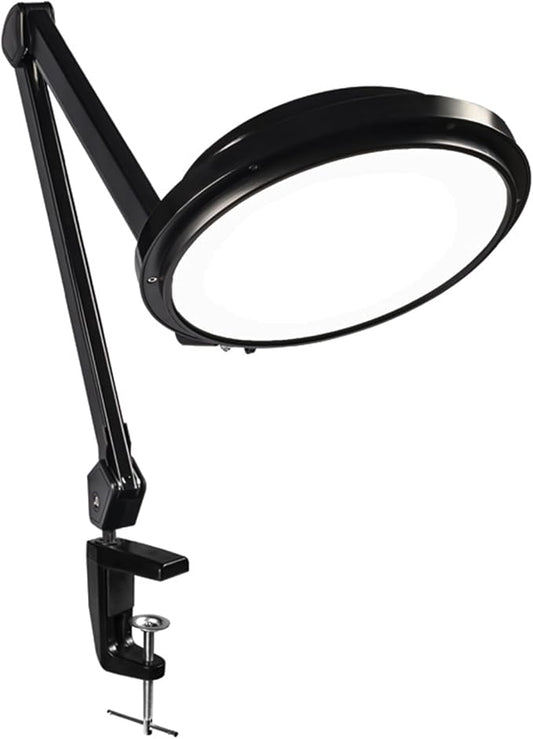 30W LED Desk Lamp with Clamp, 95+CRI, 5 CCT Modes & Dimmable, High CRI>95, Flexible Adjustable Task Light for Office, Makeup, Workbench, Crafts(Black)