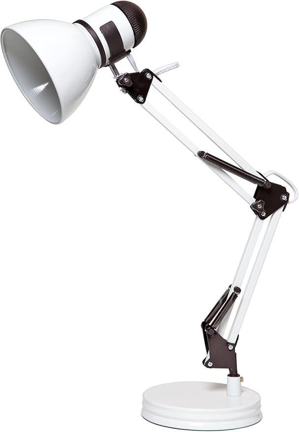 Boston Harbor TL-WK-134E-WH-3L Swing Arm Adjustable Desk Lamp, 60 W, A19, White