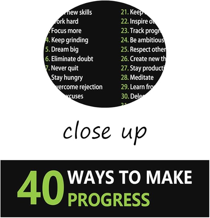 Inspirational Office Canvas Wall Art Motivational Positive Entrepreneur Quotes 40 Ways to Make Progress Painting Artwork Library Classroom Wall Decor Frame Ready to Hang[12''W X 18''H]