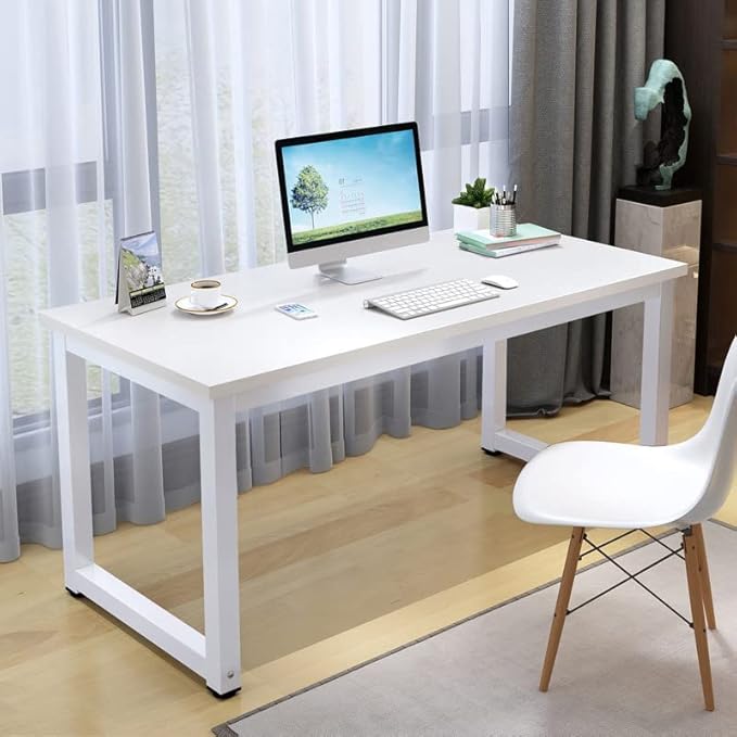 Computer Desk, Home Office Writing Study Desks, Small PC Table Workstation, Modern Simple Style for Space-Saving(32-Inch, White)