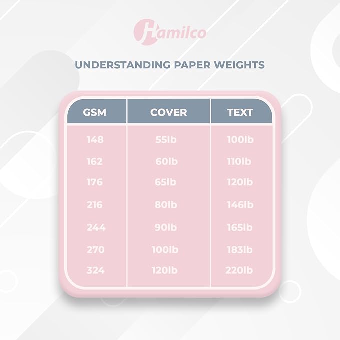 White Cardstock Printer Paper By Hamilco (50-Pack)- 8.5 x 11” Thick Card Stock For Card Making- 80lb Heavyweight Stationery Card Stock Paper Cover- Great For Invitations, Birthdays, Awards, Brochures