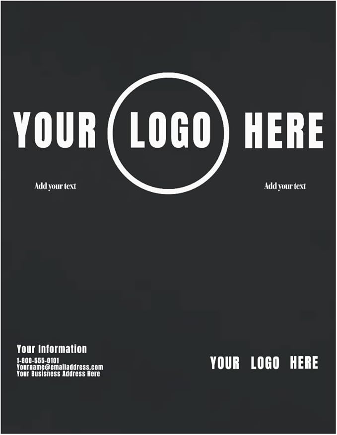LUXPaper Custom Printed 8.5" x 11" Paper | Customizable Letterhead | Personalized Logo & Text | Letter Size | Midnight Black | 80lb. Text | 100 Qty