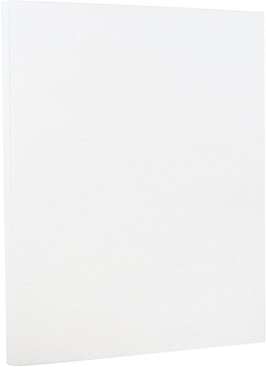 JAM PAPER Strathmore 80lb Cardstock - 8.5 x 11 Coverstock - 237 gsm - Bright White Laid - 50 Sheets/Pack