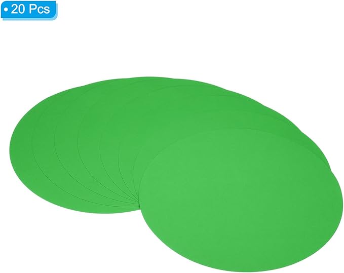 PATIKIL 9.8-inch Round Cardboard Paper, 20 Pcs 200GSM Blank Disc Circles Slices Cutouts Paper for Party Decorations DIY Craft Arts Drawing Painting Writing, Dark Green