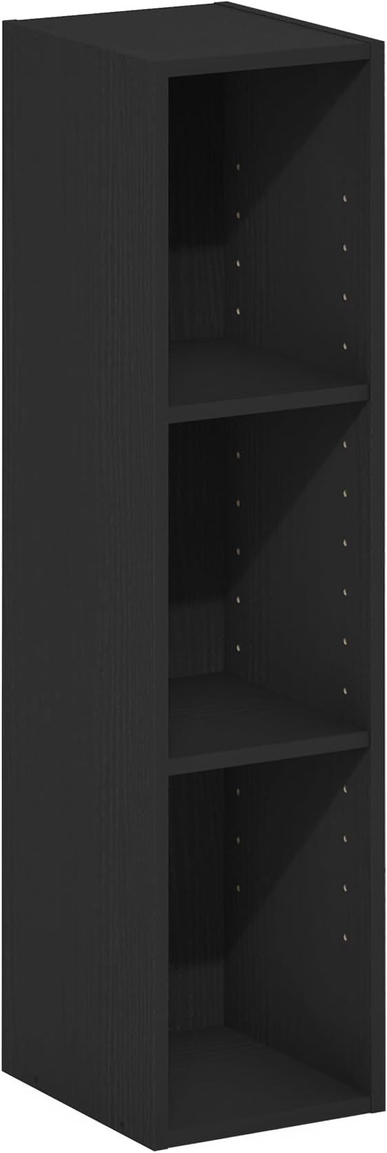 Furinno Fulda Book Shelf, 3-Tier Narrow Bookshelf, Bookcase with 8-in Width Storage Shelf, 9.3 x 7.9 x 31.5, for Living Room, Bedroom, Home Office, Darkwood