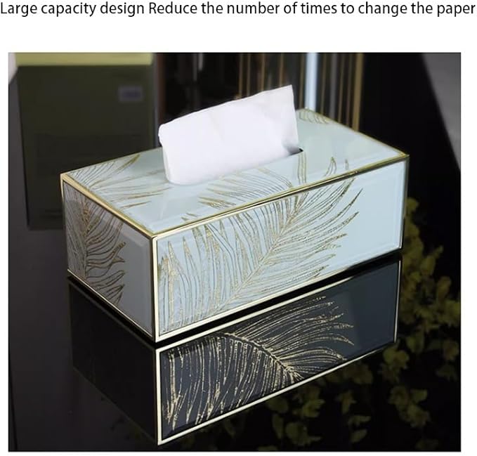 Stylish Tissue Box Waterproof Tissue Box Decorative Tissue Box and Creative Tissue Holder for Bathroom Dressers Offices Gift Bar Decor Bar Modern Tissue Box (Color : Blue, Size : Large) (White Large)