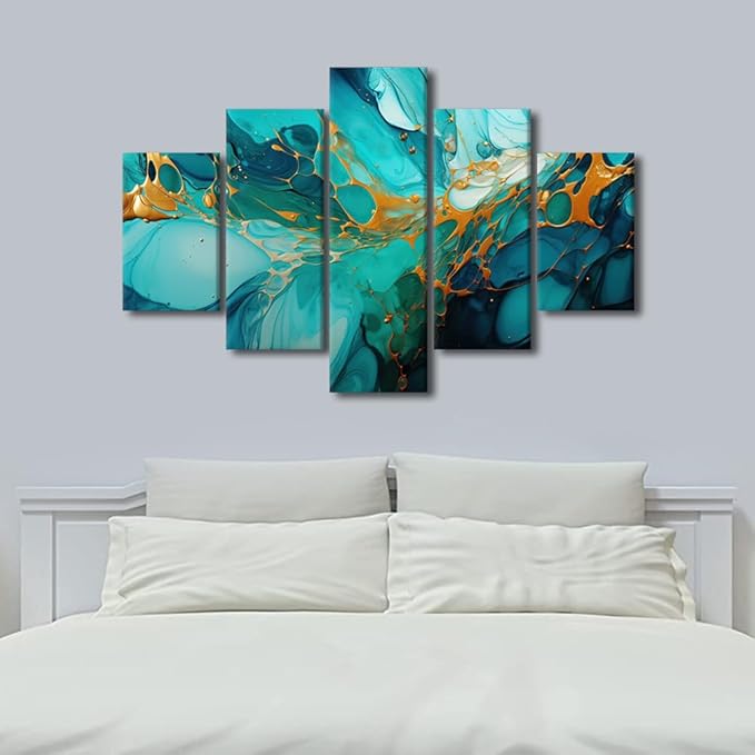 5 Panel Canvas Wall Art Decor for Home Modern Living Room Wall Art Abstract Colorful Art Poster Prints on Canvas for Minimalist Enthusiasts Bedroom Office Wall Decor Stretched Ready to Hang 60x40 in