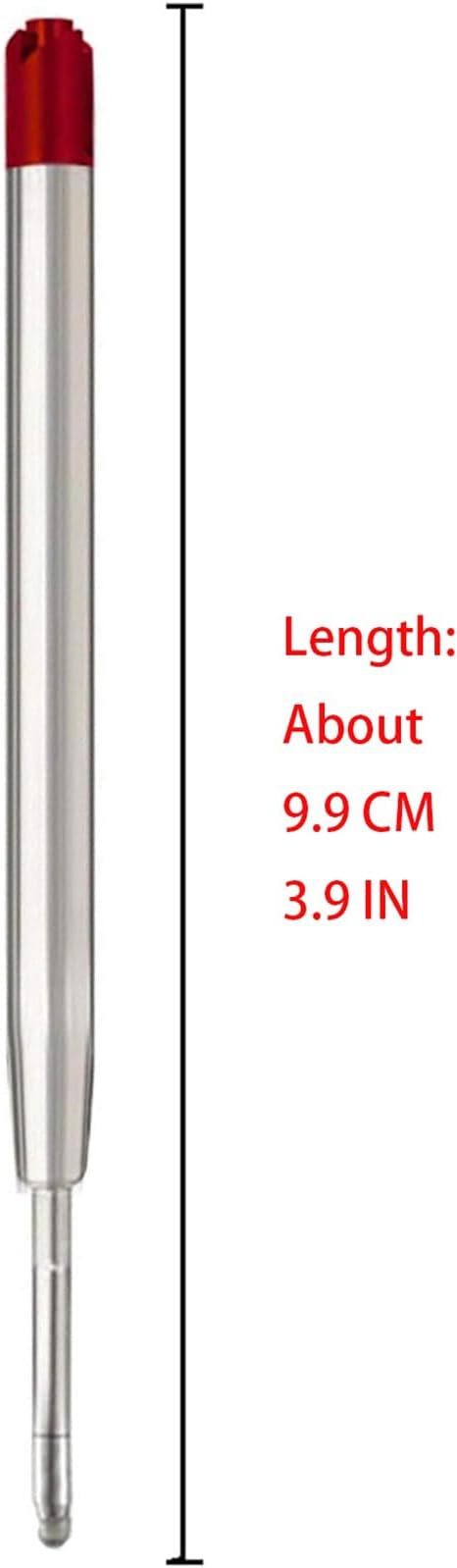MengRan 3.9'' Ballpoint Ink Pen Refills for Click Pens,1mm Medium Tip,Compatible with Parker Pen Refill (Red Ink-10 Pcs)
