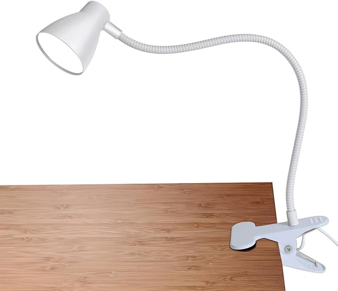 Clamp Desk Lamp, Clip on Reading Light, 3000K-6500K Adjustable Color Temperature, Multiple Illumination Modes, CRI>90, 6Watts (Adapter Included)