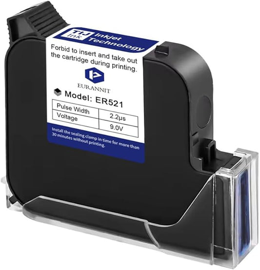 Original Black Ink Cartridge 1inch, 72ml Quick Dry Solvent Ink Replacement for 260E Automatic Inkjet Coding Machine