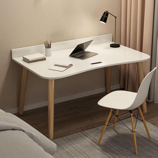 Computer Home Office Desk with Drawers, Multipurpose Wood Table Computer Workstation Study Writing Table Modern Simple Zero Assembly Without Chair(31.5" L x 16" W x 29" H, White with Baffle)
