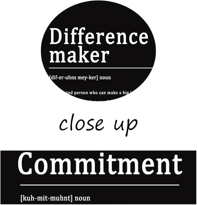 Inspirational Canvas Print Wall Art Office Difference maker Noun Motivational Picture Ambition Commitment Poster Painting Modern Inspiring Artwork for Home Living Room Wall Decor[36''Wx 16''H]