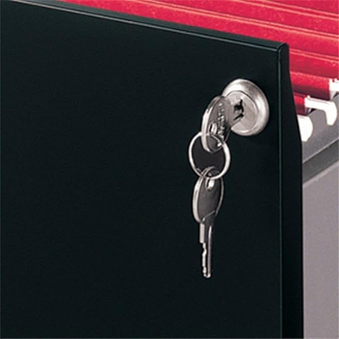 Scranton & Co 2-Drawer Metal File Cabinet, 18" Deep, Painted Steel, Teal/Turquoise Finish, Locking High-Side Drawers for Letter Files, Smooth Glide Suspension, Compact Home or Office Storage Solution