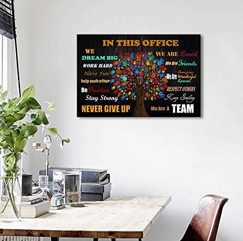 Wall Art for Office Motivational Wall Art Inspirational Poster Quotes Office Wall Decor for Girls Women Room Décor Canvas Print Framed Rustic Canvas Art Framed In This Office 16x24inch Ready to Hang