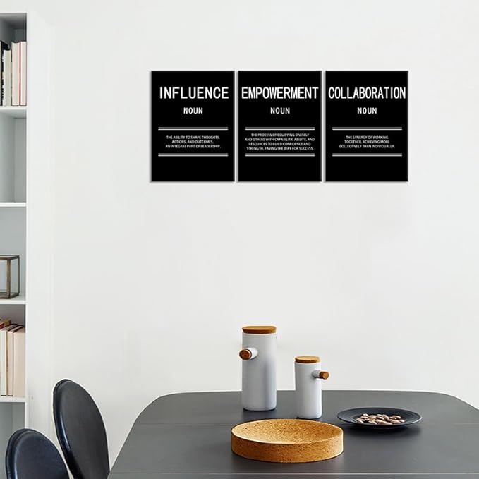 Collaboration Empowerment Influence Motivational Wall Art for Office Inspirational Leadership Print Canvas Poster Painting Modern Inspiring Artwork for Home Living Room Wall Decor[36''Wx 16''H]