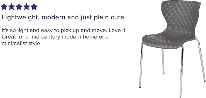 Flash Furniture Lowell Contemporary Design Gray Plastic Stack Chair