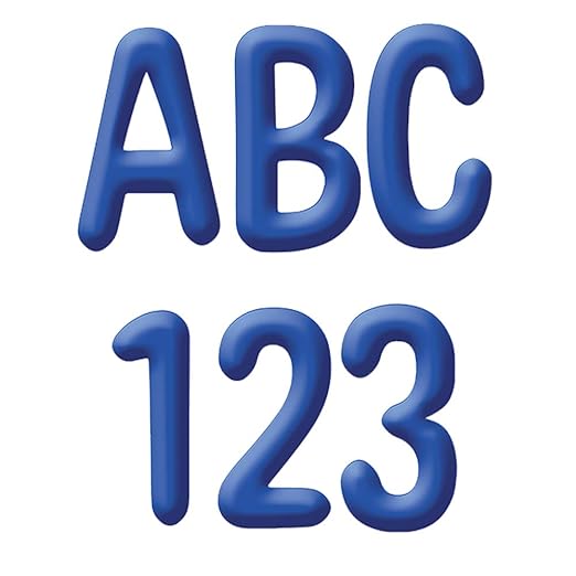 Eureka Blue Alphabet and Numbers Bulletin Board and Classroom Decorations, 180pcs, 4'' H
