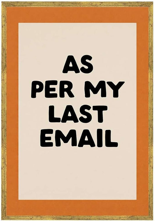 Framed Funny Office Quote Poster Canvas Print Art Modern Minimalist Aesthetic Wall Art Painting Pictures Wall Decor for Office Home Decor Apartment Decoration (Gold Framed,24L x36W)