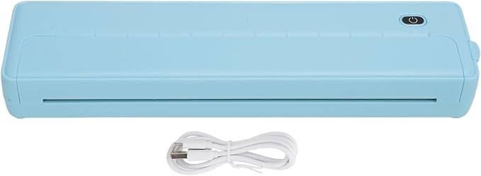 ZJchao Portable A4 Thermal Printer Inkless Mobile Printer for Home and Office (Blue)