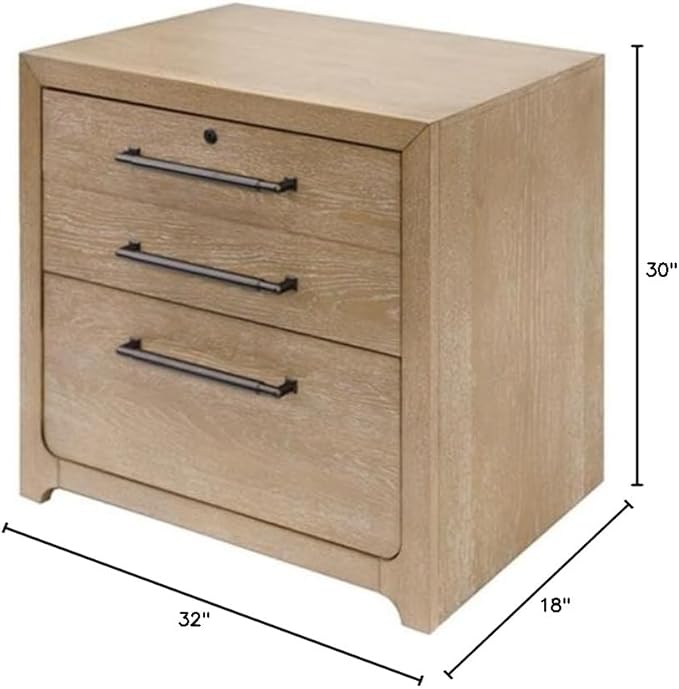 Martin Furniture Modern Wood Lateral File Storage File Drawer Fully Assembled Light Brown