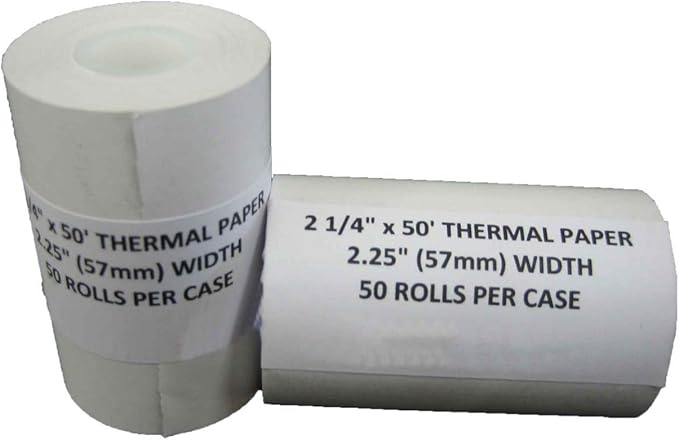 50 Receipt Paper Rolls for First Data FD400 and Nurit 8000 Credit Card Terminals