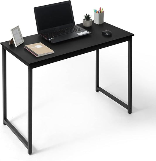 CAPHAUS 40 Inch Small Computer Desk for Home Office, Gaming & Small Spaces - Compact Black Writing Desk, Easy Assembly, 220 lbs, P2 Board