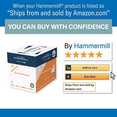 Hammermill Paper, Fore Multipurpose Paper, 8.5 x 11 Paper, Letter Size, 24lb Paper, 96 Bright, Express Pack / 2,000 Sheets NO REAM WRAP (163122C) Acid Free Paper