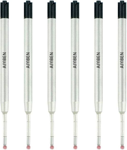 3.9'' ballpoint pen refill, replaced stylus and ballpoint pen metal refill, smooth writing ballpoint pen refill (black, 6 Pack)