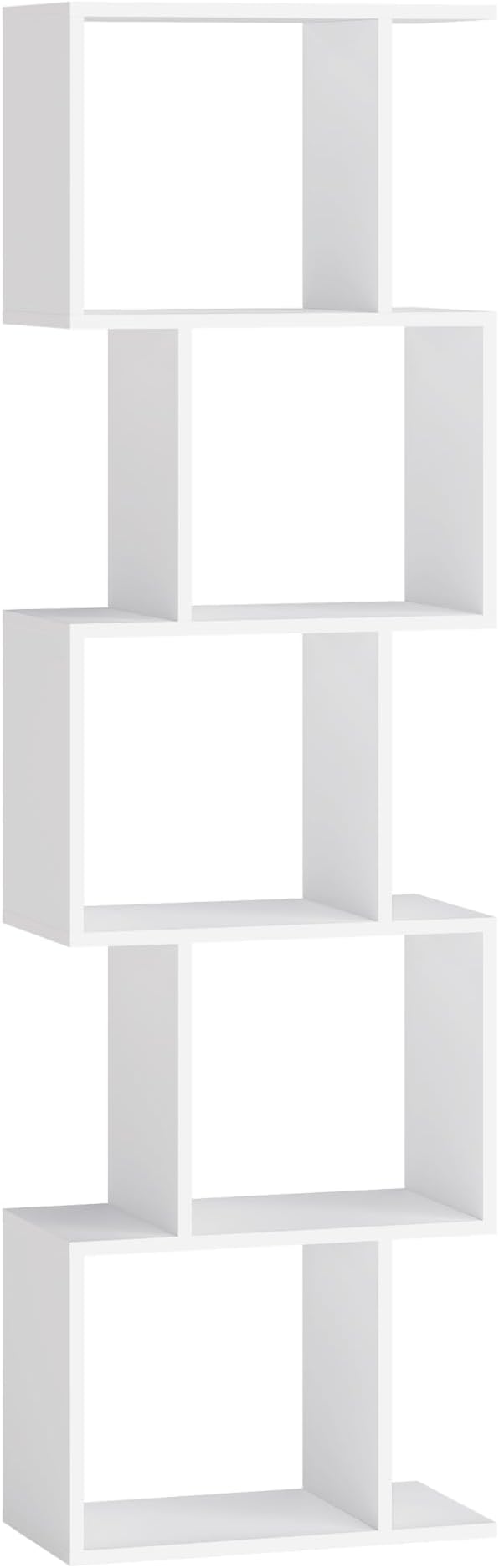 VASAGLE Bookshelf, 5-Tier Bookcase, 9.4 x 15.7 x 62.6 Inches, Storage Shelf with Open Compartments, Modern Style, for Living Room, Bedroom, Office, Matte White ULBC462W01