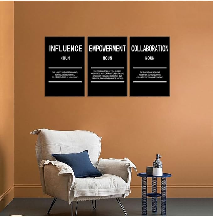 Influence Collaboration Empowerment Inspirational Wall Art Motivational Leadership Print Canvas Poster Painting for Office Modern Inspiring Artwork for Home Living Room Wall Decor[48''Wx 24''H]