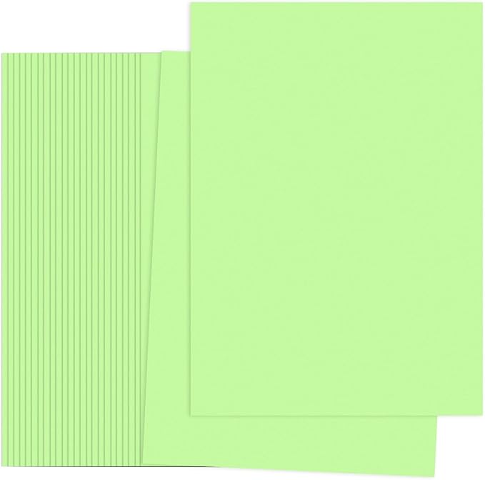 PATIKIL Light Green Colored Copy Paper, 50 Sheets 11.7x8.3 A4 19lb/70gsm Double Sided Colorful Print Paper Bulk Sheet DIY Craft Art Projects Supplies for Printer Origami