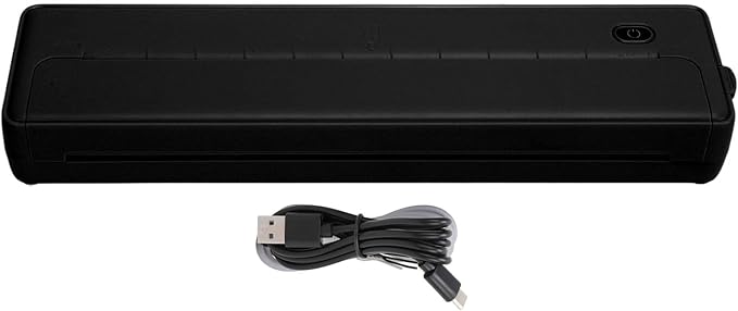 ZJchao Portable A4 Thermal Printer Inkless Mobile Printer for Home and Office (Black)