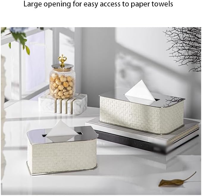Stylish Tissue Box High-Grade Tissue Box Creativity Tissue Box and Bathroom Facial Napkin Box for Bedroom Vanity Offices Home Gift Decor Modern Tissue Box (Color : White, Size : Small) (Gray Small)