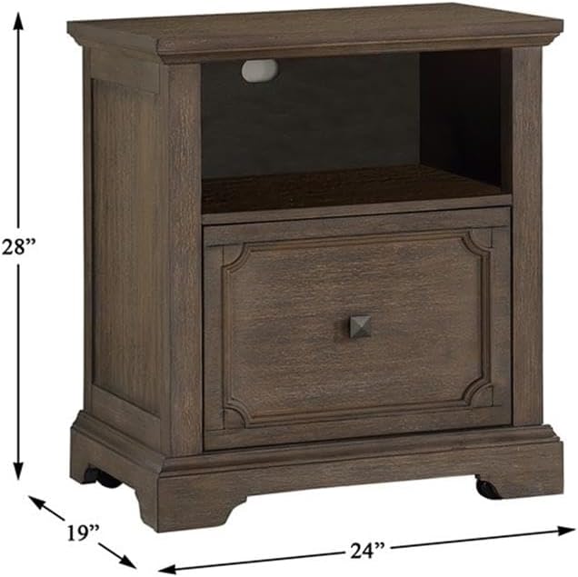 Homelegance Lateral File Cabinet with Casters, Antique Gray