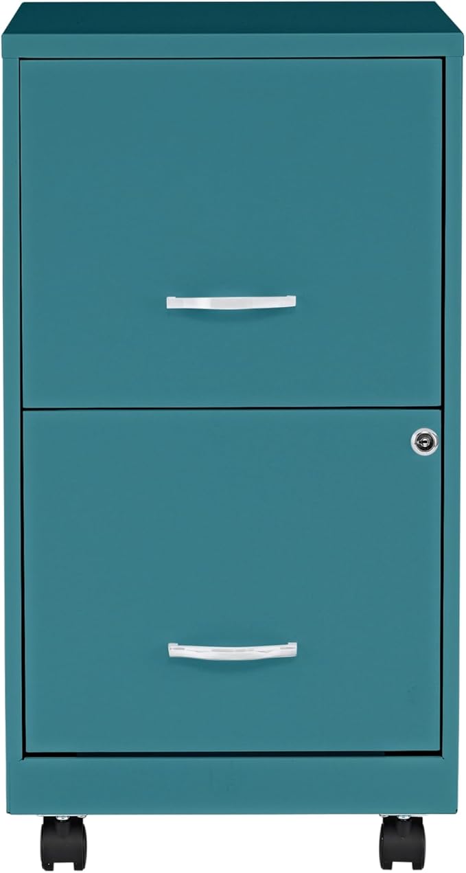 Lorell LYS SOHO File/File Mobile Cabinet, Teal