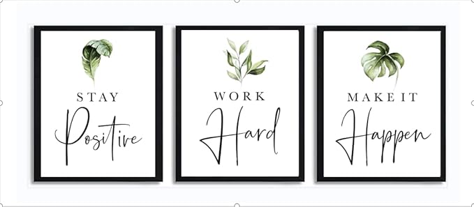 Inspirational Motivational Wall Art Decor 3-Piece Set - Home & Office Art for Women