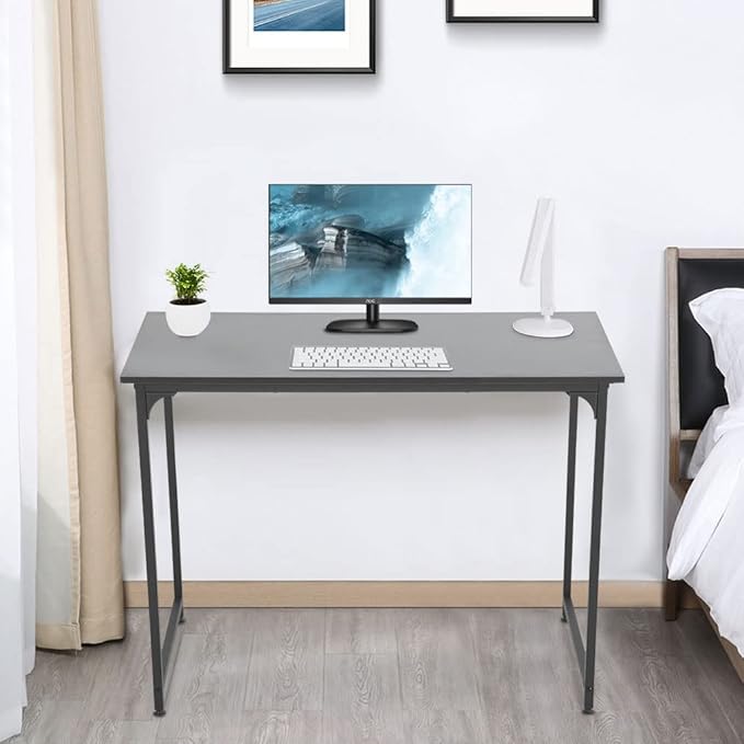 BestOffice 39 Inch Computer Desk Home Office Desk Writing Study Table Modern Simple Style PC Desk with Metal Frame Gaming Desk Workstation for Small Space (Black)