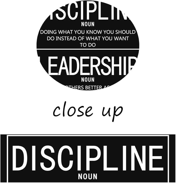 Inspirational Office Canvas Wall Art - Positive Entrepreneur Quotes, Discipline, Leadership, Perseverance Artwork - Home Wall Decor Framed Ready to Hang [12''W X 18''H]