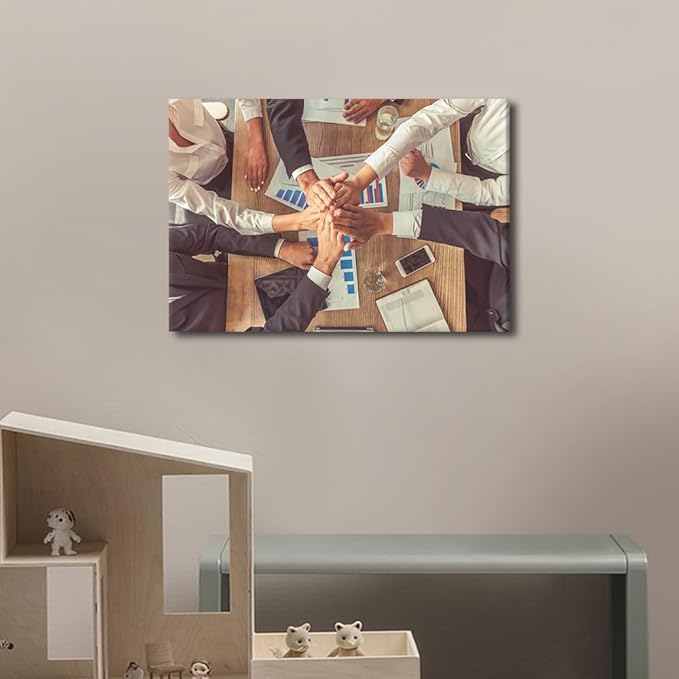 Office Inspirational Wall Art Canvas Wall Decor Team Work Wall Art Teamwork Office Pictures Inspirational Motivational Posters Prints 1 Panel (12" Wx18 H)