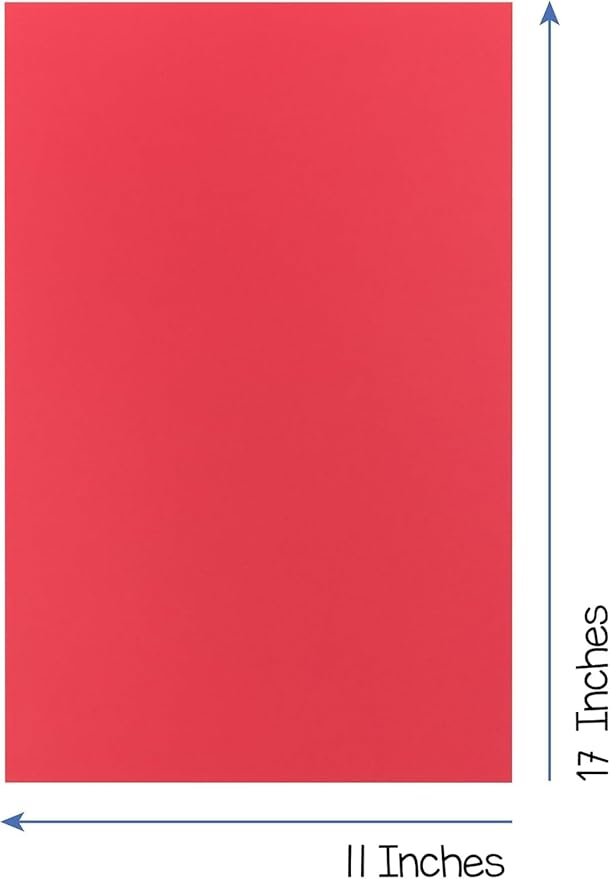 Hygloss 90 Sheets Holiday Christmas Colored Paper - 11x17-Inch Red and Green Letter Size Color Copy Paper - 24 lb/ 89 GSM, Acid-Free, Fade-Resistant