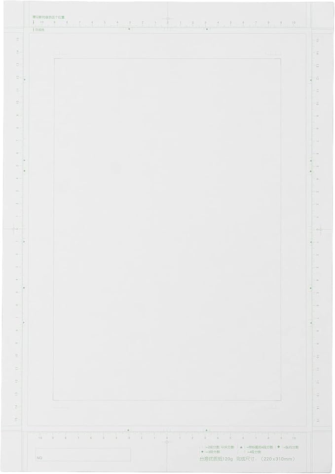 30 Sheets B4 Manga Paper 120g, Yellowing Glossy Comic Drawing Paper with Scale - Smooth Erasing, Copying Friendly, Portable for Artists and Travelers