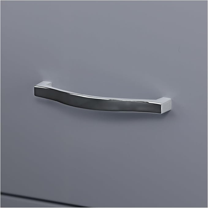 Lorell LYS Chrome Pull F/F Mobile File Cabinet, Silver