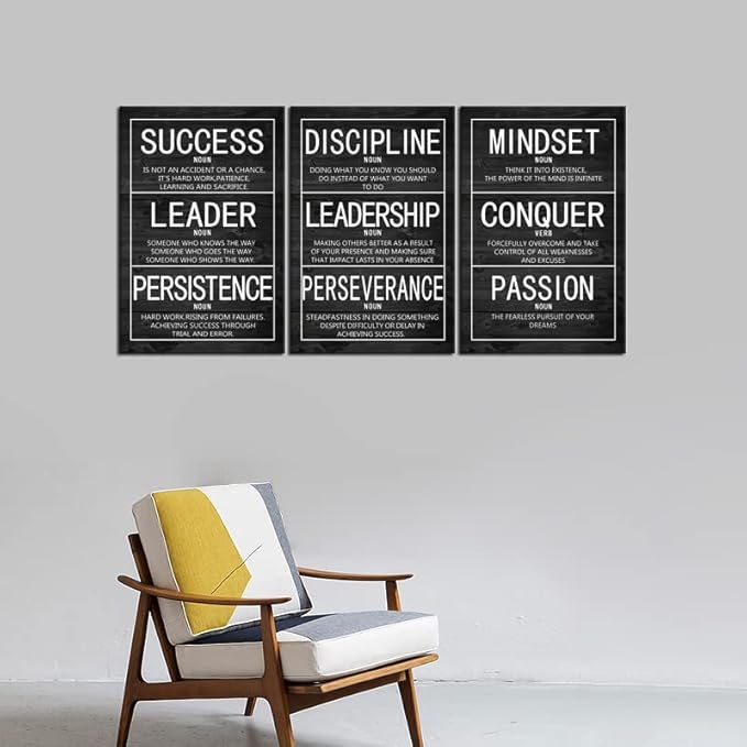 WYJZDZQ8 Motivational Poster Inspirational Canvas Wall Art Prints Artwork for Living Room Office Modern Home Decor Inspiring Painting Pictures Stretched and Framed Ready to Hang [48''Wx 24''H]