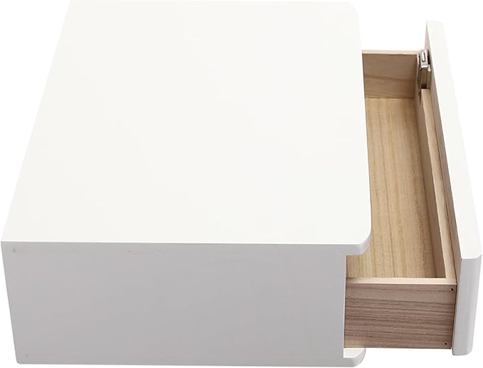 Wooden Desktop Storage Box with Lockable Drawers Office Supplies Drawer Organizer Receipt File Organizer Flat File Cabinet for Office Study Desk Front Desk (White, 1 Drawer)