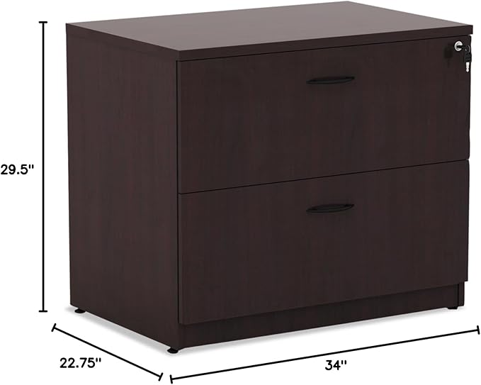 Alera VA513622MY Valencia Series Two Drawer Lateral File, 34w X 22 3/4d X 29 1/2h, Mahogany