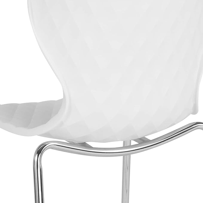 Flash Furniture Lowell Contemporary Design White Plastic Stack Chair